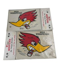 60s NOS Wild Woodpecker Cigar Racing Decal Mirrored Set Wallfrin Vintage picture