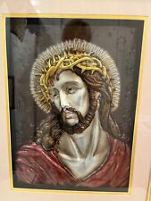 Vintage sculpture, bas-relief Jesus Christ and The Crown of Thorns.   picture