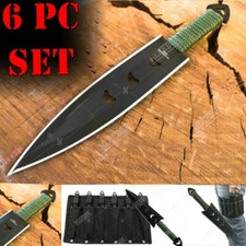6PC Tactical Knife Set With Leg Sheath Razor Sharp Fixed Blade Knives picture