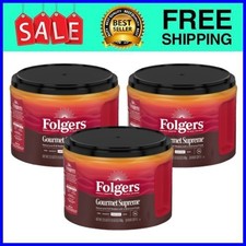 Folgers Gourmet Supreme Ground Coffee, Medium Dark Roast,22.6 oz Canister,3 pack picture