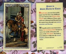 St Martin de Tours + Prayer  - Laminated  Holy Card 800-1247 picture