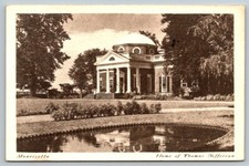 Copper Plate Etching  Thomas Jefferson  Monticello  Virginia  Postcard  1952 picture