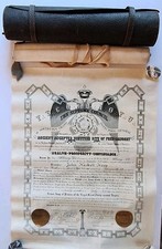 Antique 1904 Free Mason Certificate Reverend John Haskell Keep 32nd Degree  picture