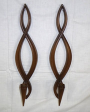 Pr Vtg 1967 Syroco Candle Sconces Wavy Design 16