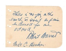 ACTOR ROBERT BARRATT AUTOGRAPH NOTE ON OLD ALBUM PAGE picture