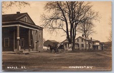 K47/ Conquest New York RPPC Postcard c1910 Maple Street Homes 229 picture