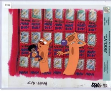 ROCK BOTTOM PRICE     Catdog Production cel on print background picture