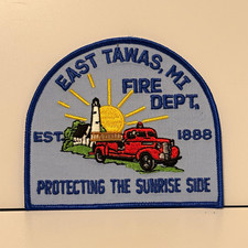 East Tawas MI Fire Dept Embroidered Patch 1988 - Firefighting & Rescue, USA picture
