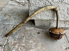 Vintage African Mali Sistrum Wasamba Traditional Wood Rattle Disk Instrument picture