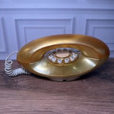 Vintage 1970s Western Electric Bell System Gold Donut Push Button Phone picture