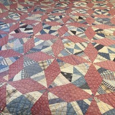 Vintage/Antique Cutter Diamond/ Geometric Star 1880-1910? 68”x78” Hand Sewn/Quit picture