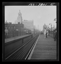 New York NY 1942 Third Avenue El Ninth Street Station Train Local Track picture