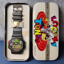 VTG 1997 Looney Tunes Armitron Marvin The Martian Watch w/ Original Tin Case   picture