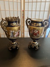 Two Royal Viennese style hand painted vases picture