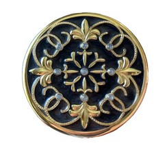 Vintage PartyLite Opulence P7971 Tealight Holder Fleur de Lis Mardi Gras Compact picture