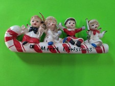 Vintage Commodore Merry Christmas Candy Cane Kids on Sleigh/Box picture