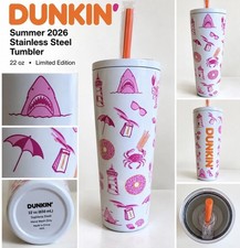 New Rare Dunkin Donuts Summer 2026 Stainless Steel 22oz Tumbler picture