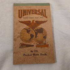 Vintage 1917 Handwritten Diary Journal Universal No 231 Pocket Note Book SD picture