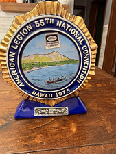 Vintage 1973 Ezra Brooks American Legion Hawaii 55th Convention Decanter 24K Gld picture