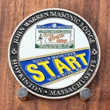 Masonic Lodge Boston Marathon Hopkinton Vintage Metal Challenge Coin  1#42 picture