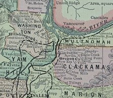 Vintage 1885 OREGON Map 13