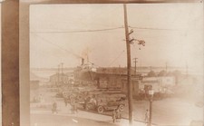 RPPC Mackinaw City Railroad Wharf Train Depot Harbor Michigan Photo Postcard 17A picture