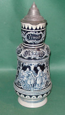 Vintage Jacob Thewalt German Stoneware 2 Liter Large Pitcher Beer Stein Prosit picture