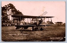 K70/ Interesting RPPC Postcard c1910 Early Airplane Pilot Biplane B.E. Type 46 picture