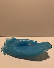 McKee Turquoise Glass Hand Shaped Trinket Dish picture