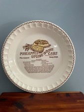 Royal China Pineapple Upside-Down Cake Deep Dish Pie Pan 11