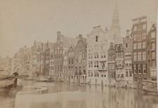 AMSTERDAM HOLLAND City Canal View Vintage Albumen Photograph picture