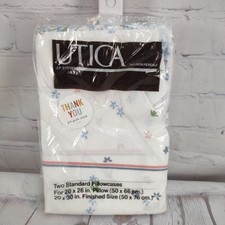 2pk VTG Utica Pillow Cases WINDMILL FLOWER WEDGE BLUE Percale J.P. Stevens NBO picture