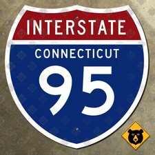 Connecticut Interstate 95 highway route marker road sign 1957 New Haven 18x18 picture