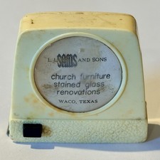 Vintage L L Sams & Sons Advertising Tape Measure Waco Texas Church Furniture picture