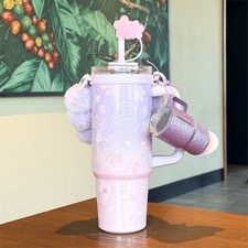 Starbucks China 2026 Twilight Sakura 30oz Straw Tumbler with Cup Shaped Pendant picture