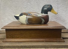 Vintage Emson Wood Mallard Duck Trinket Box 9