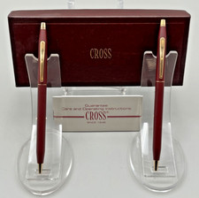 Cross Matte Burgundy & 23K Gold Trim Pen & 0.5mm Pencil #220105 🇺🇸NO ENGRAVING picture