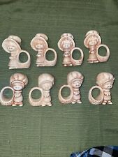 Vintage Lot of 8 Hollie Hobby And Robbie Tan/Brown Napkin Rings 2 Styles 4 Ea picture