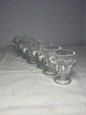 Set Of 6 Vintage Chicken Egg Cup Clear Glass France Luminarc 2.75” H picture