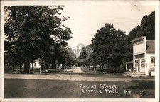 Empire, Michigan MI Front Street Original Vintage Real Photo Postcard RPPC picture