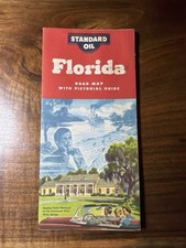 1954 Standard Oil Florida Road Map with Pictorial Guide Vintage Travel picture
