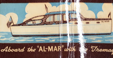 c1950s Al-Mar Yacht Boat Tremaynes Matchbook Cover 1.5x4.5 VTG picture