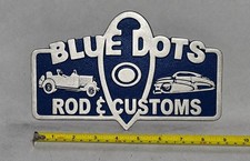 BLUE DOTS Cast Aluminum Car Club Plaque picture