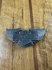 Righteous Products 1973 Bronze Harley Davidson Wings Belt Buckle picture