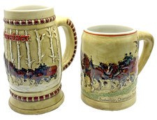VTG 1980/81 Budweiser Clydesdales Ceramic Beer Stein Mug Set Gramarte Brazil picture