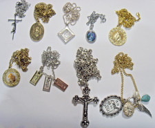 9 Vintage Christian Catholic Religious necklace nice Lot Christmas gifts EL1107 picture