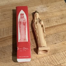 Vintage 1961 Star Plastic Christ the King Figurine Hong Kong Gold 5”  in org box picture