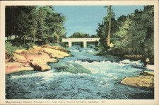 Parry Sound Ontario - Magnetewan Rapids Knoepfli Inn - Antique Postcard - c1935 picture
