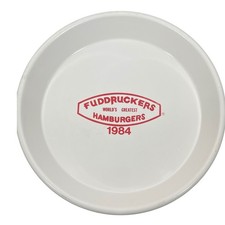 Vintage Fuddruckers Worlds Greatest Hamburgers 1984 Serving Tray 12 Inch White picture