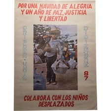 Vintage 1987 El Salvador Civil War Political Poster Original CRIPDES UNTS Refuge picture
